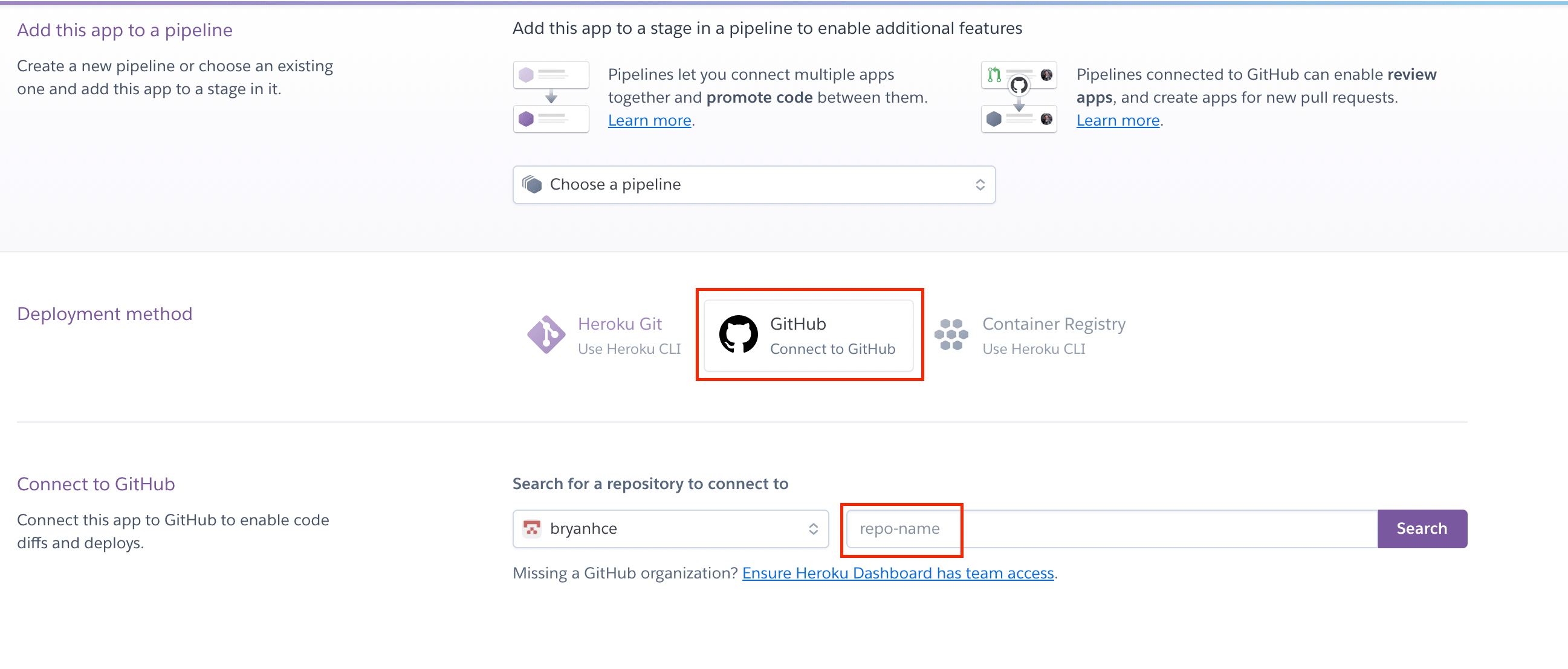 using github to host on heroku